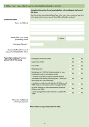 Form C100 Application Under the Children Act 1989 for a Child Arrangements, Prohibited Steps, Specific Issue Section 8 Order or to Vary or Discharge a Section 8 Order - United Kingdom, Page 15