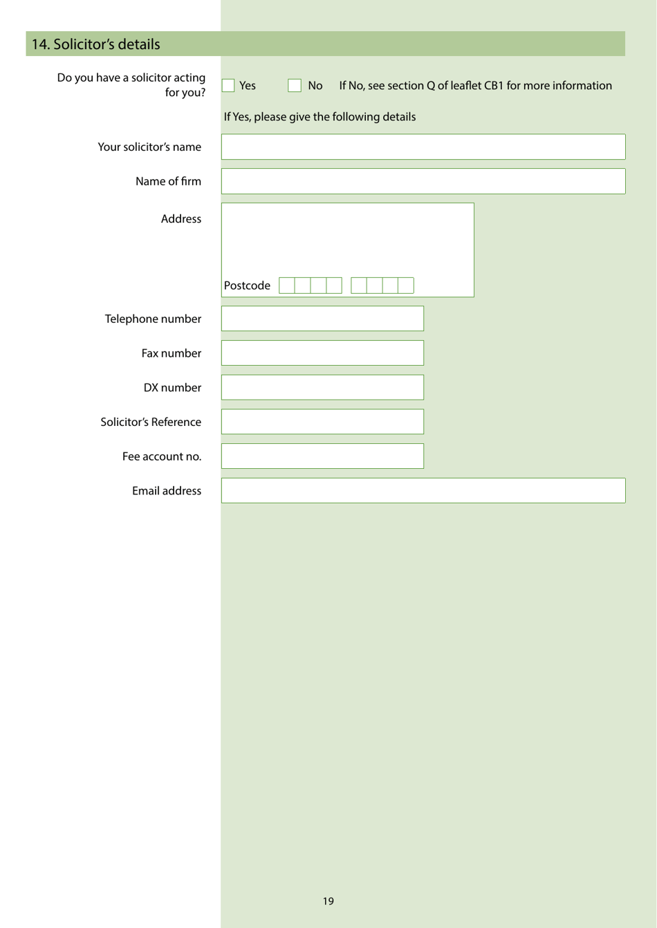 Form C100 Application Under the Children Act 1989 for a Child Arrangements, Prohibited Steps, Specific Issue Section 8 Order or to Vary or Discharge a Section 8 Order - United Kingdom, Page 21