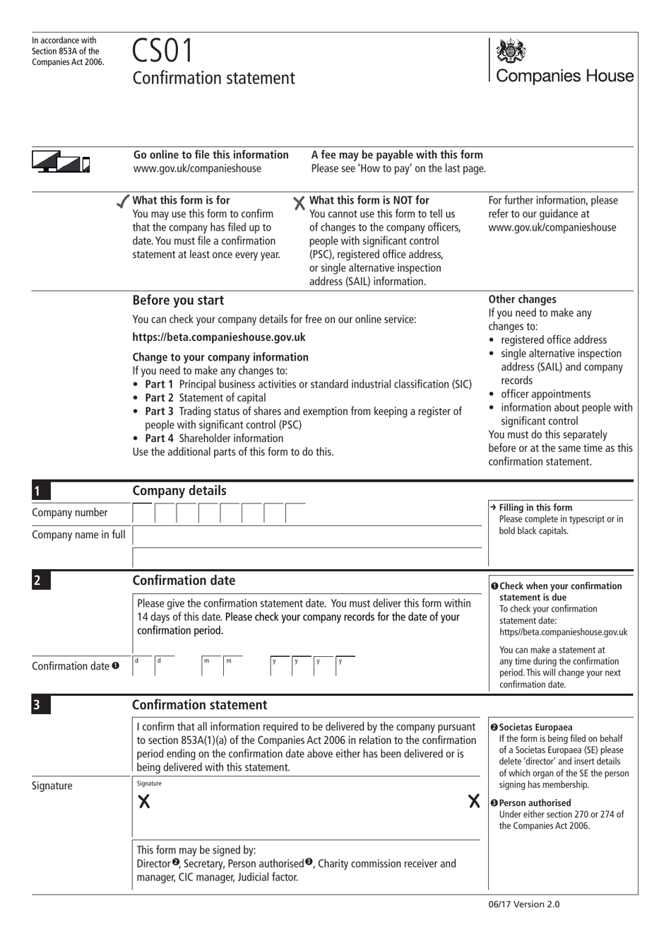 Form CS01 Confirmation Statement - United Kingdom, Page 3
