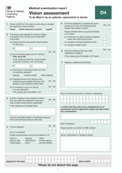 Form D4 Medical Examination Report for a Group 2 (Bus or Lorry) Licence - United Kingdom, Page 2
