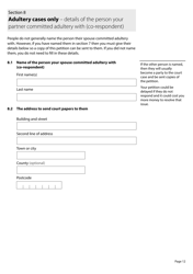 Form D8 Application for a Divorce, Dissolution or (Judicial) Separation - United Kingdom, Page 12