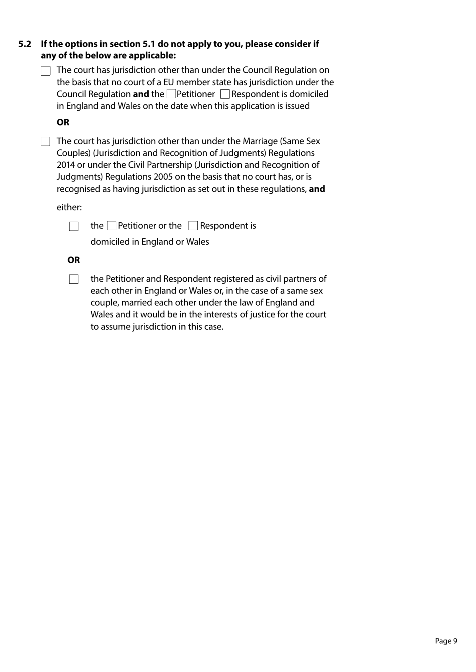 Form D8 Application for a Divorce, Dissolution or (Judicial) Separation - United Kingdom, Page 9