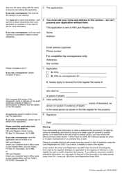 Form DJP Application to Remove From the Register the Name of a Deceased Joint Proprietor - United Kingdom, Page 2