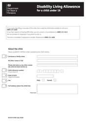 Form DLA1A Disability Living Allowance for a Child Under 16 - United Kingdom, Page 25