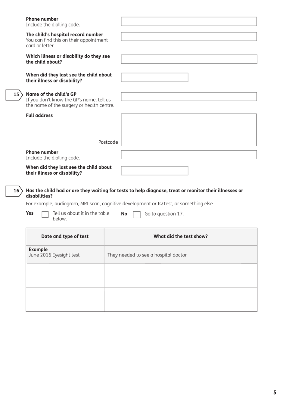 Form DLA1A Disability Living Allowance for a Child Under 16 - United Kingdom, Page 29