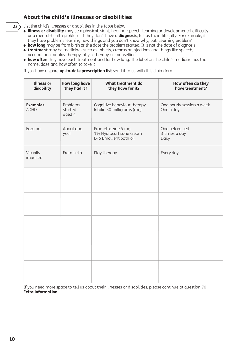 Form DLA1A Disability Living Allowance for a Child Under 16 - United Kingdom, Page 34