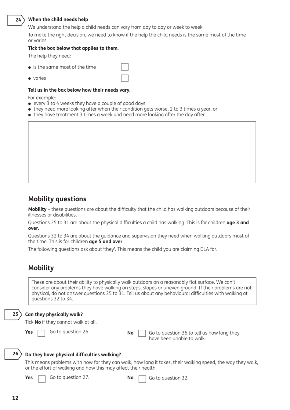 Form DLA1A Disability Living Allowance for a Child Under 16 - United Kingdom, Page 36