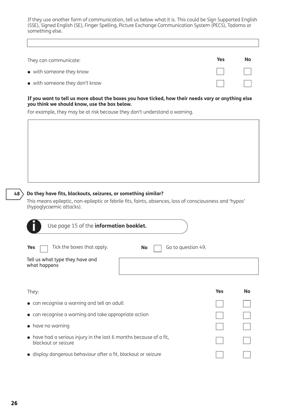Form DLA1A Disability Living Allowance for a Child Under 16 - United Kingdom, Page 50