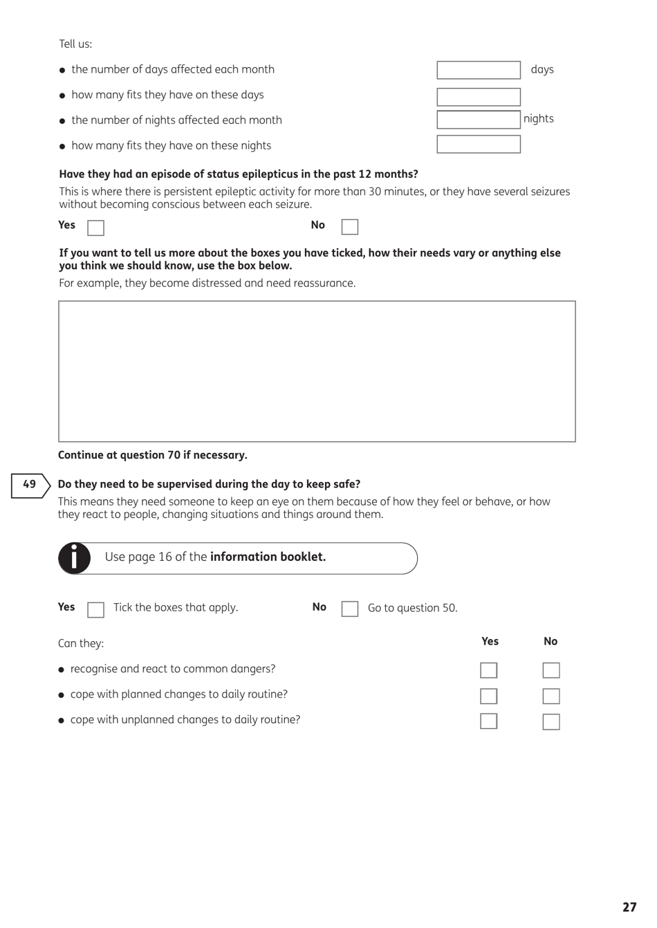 Form DLA1A Disability Living Allowance for a Child Under 16 - United Kingdom, Page 51