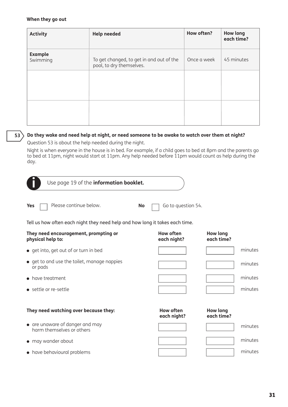 Form DLA1A Disability Living Allowance for a Child Under 16 - United Kingdom, Page 55
