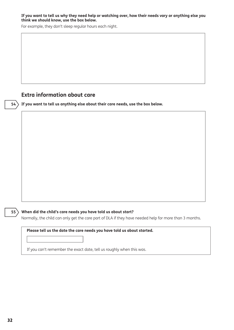 Form DLA1A Disability Living Allowance for a Child Under 16 - United Kingdom, Page 56