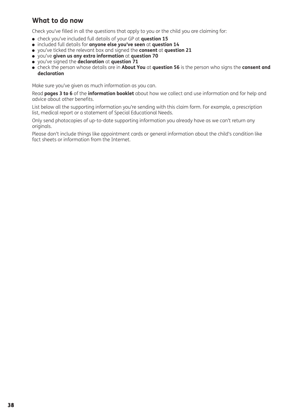Form DLA1A Disability Living Allowance for a Child Under 16 - United Kingdom, Page 62