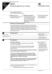 Form DS01 Striking off Application by a Company - United Kingdom