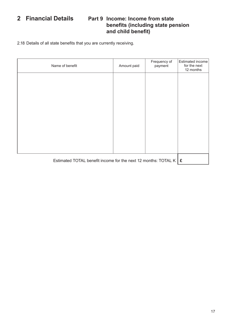Form E Financial Statement - United Kingdom, Page 17
