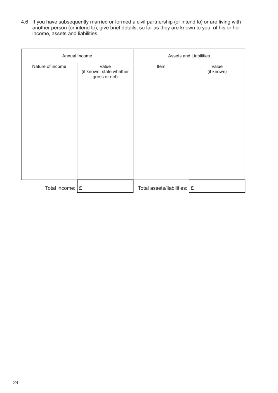 Form E Financial Statement - United Kingdom, Page 24