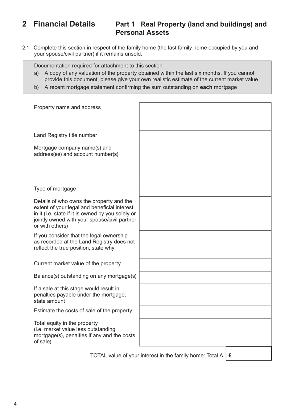 Form E Financial Statement - United Kingdom, Page 4