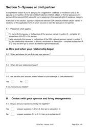 Form EEA(FM) Application for a Registration Certificate or Residence Card as the Family Member of a European Economic Area (Eea) or Swiss National - United Kingdom, Page 26