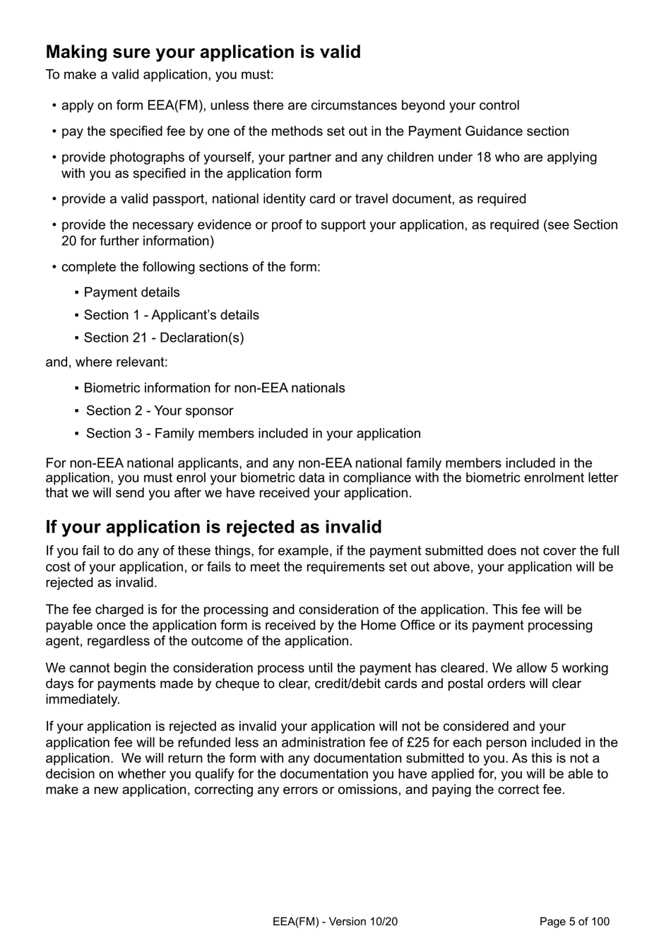 Form EEA(FM) Application for a Registration Certificate or Residence Card as the Family Member of a European Economic Area (Eea) or Swiss National - United Kingdom, Page 5