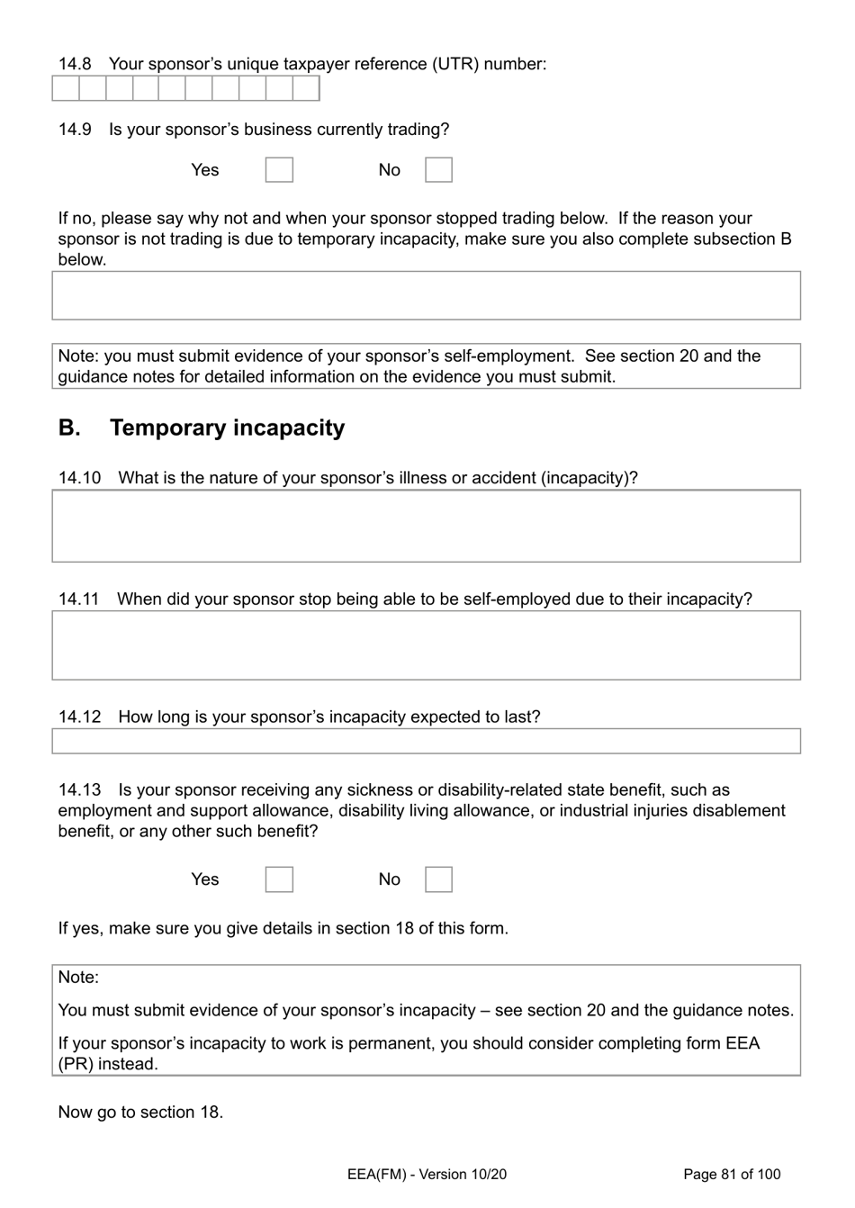 Form EEA(FM) Application for a Registration Certificate or Residence Card as the Family Member of a European Economic Area (Eea) or Swiss National - United Kingdom, Page 81