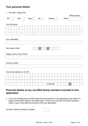 Form EEA(FM) Application for a Registration Certificate or Residence Card as the Family Member of a European Economic Area (Eea) or Swiss National - United Kingdom, Page 8