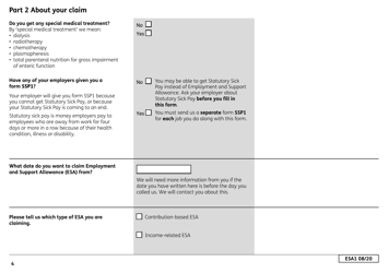 Form ESA1 Employment and Support Allowance - United Kingdom, Page 12