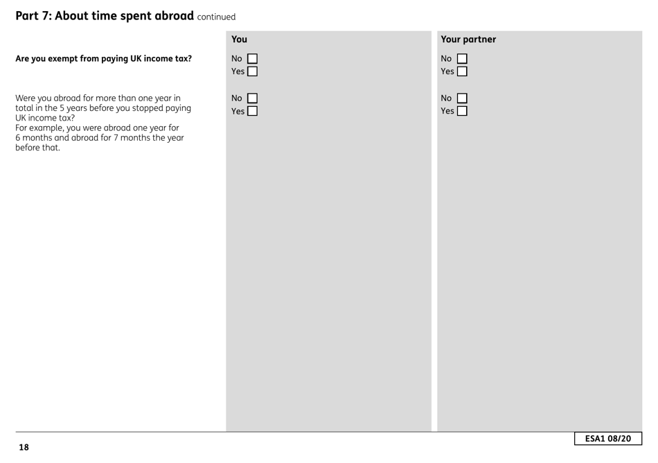 Form ESA1 Employment and Support Allowance - United Kingdom, Page 26