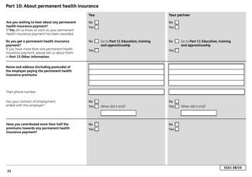 Form ESA1 Employment and Support Allowance - United Kingdom, Page 30