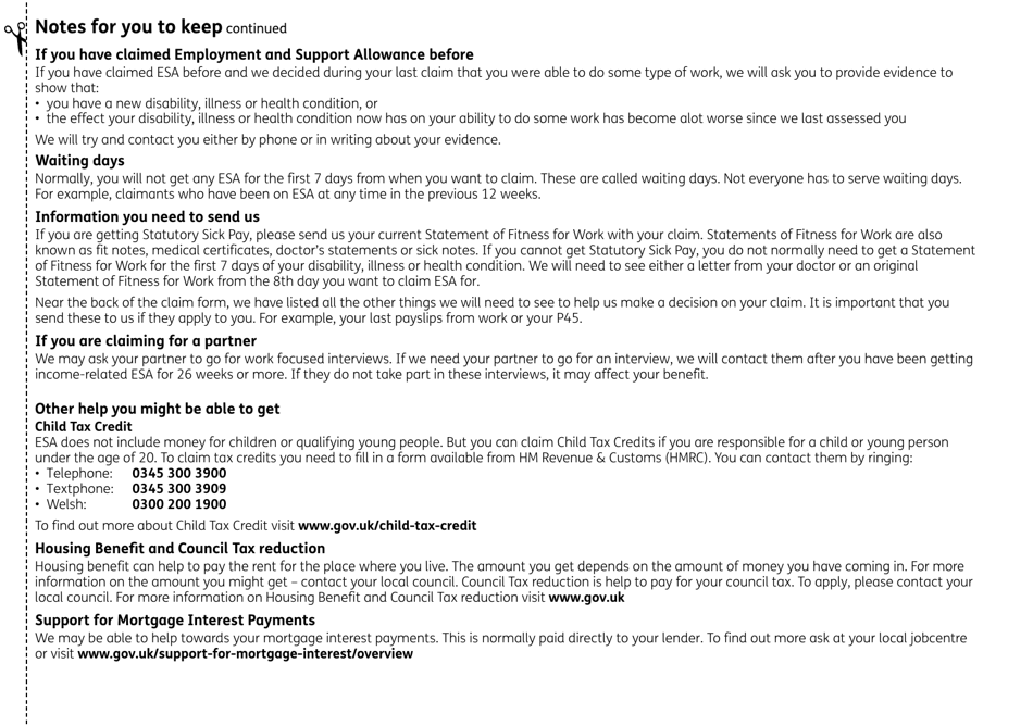 Form ESA1 Employment and Support Allowance - United Kingdom, Page 5