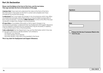 Form ESA1 Employment and Support Allowance - United Kingdom, Page 62