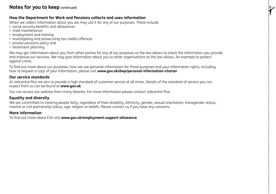 Form ESA1 Employment and Support Allowance - United Kingdom, Page 6