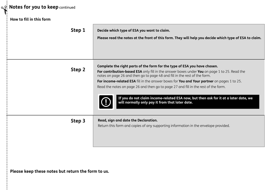 Form ESA1 Employment and Support Allowance - United Kingdom, Page 7