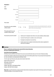 Form ET1 Employment Tribunal Claim Form for Single Claimants - United Kingdom, Page 11