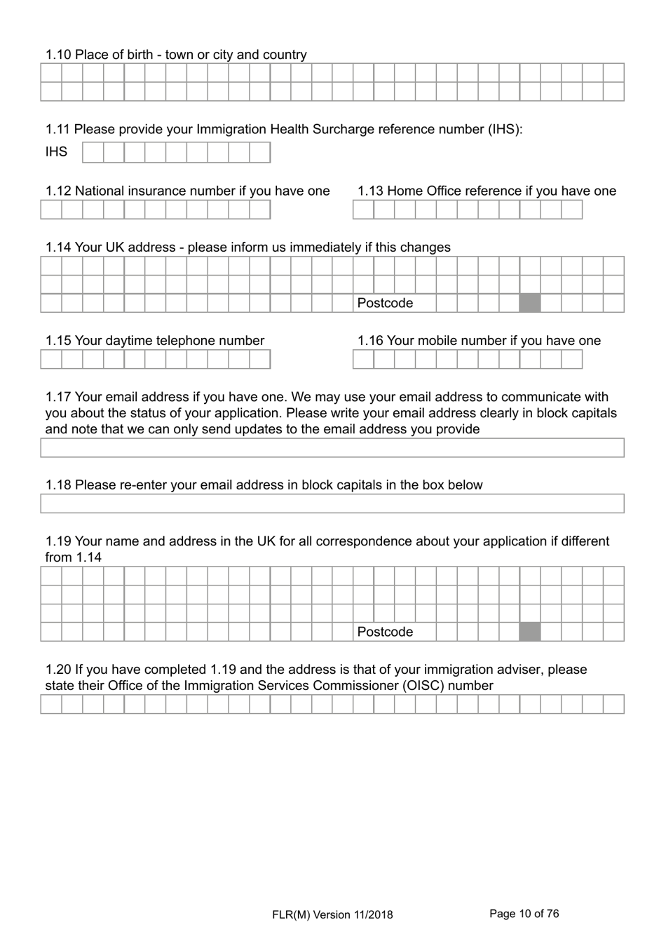 Form FLR(M) Extend Your Stay in the UK as a Partner or Dependent Child - United Kingdom, Page 10