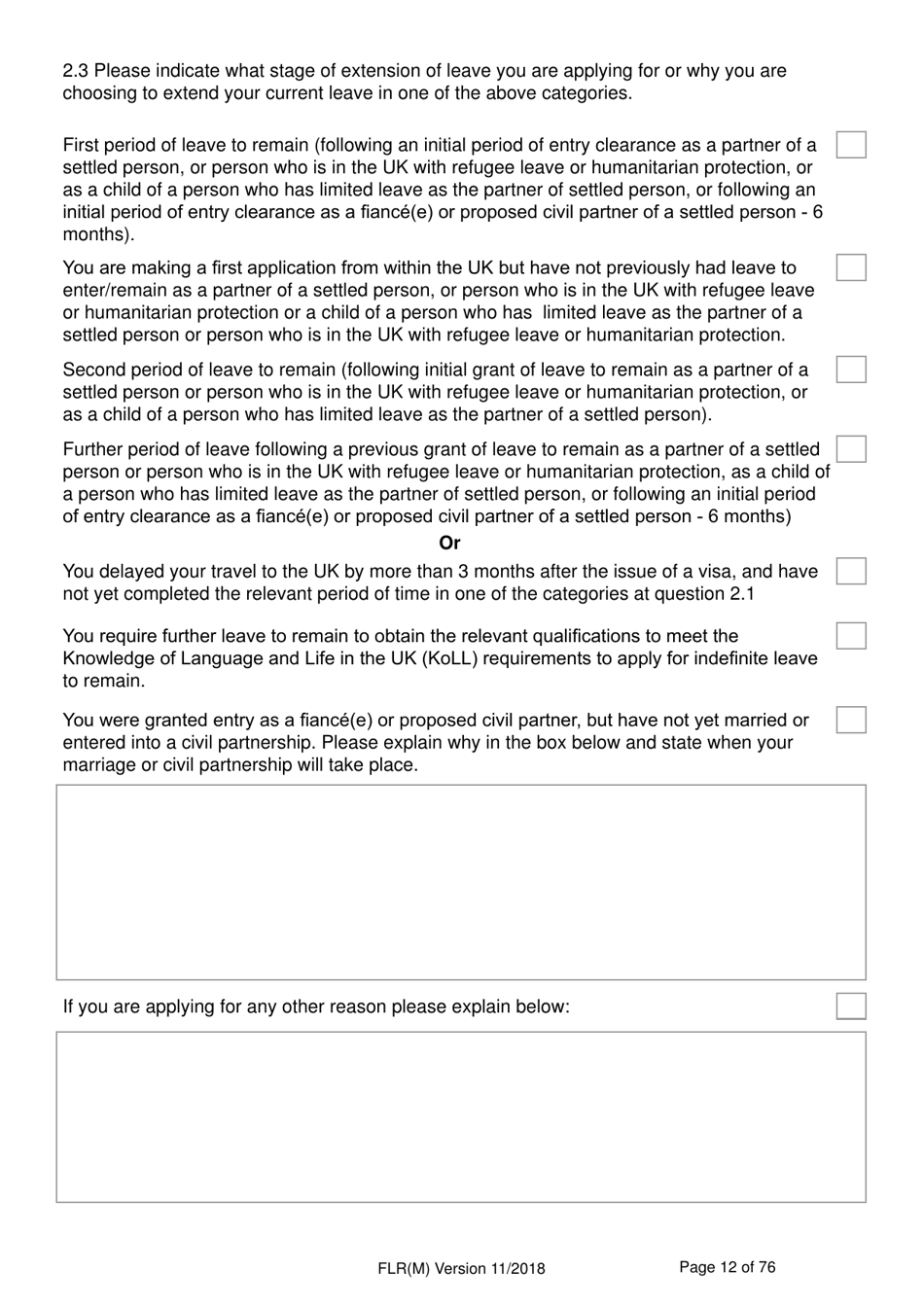 Form FLR(M) Extend Your Stay in the UK as a Partner or Dependent Child - United Kingdom, Page 12