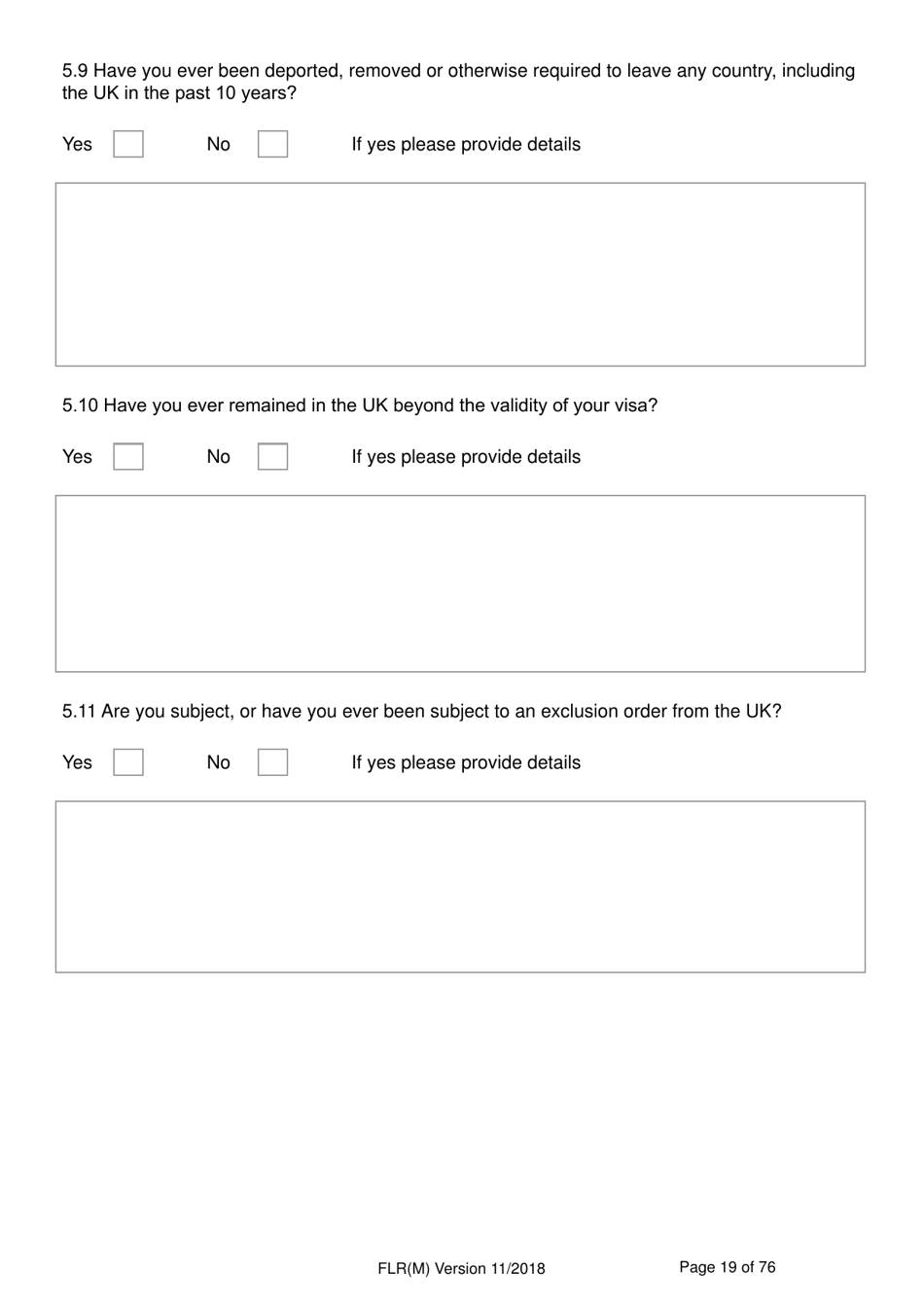 Form FLR(M) Extend Your Stay in the UK as a Partner or Dependent Child - United Kingdom, Page 19