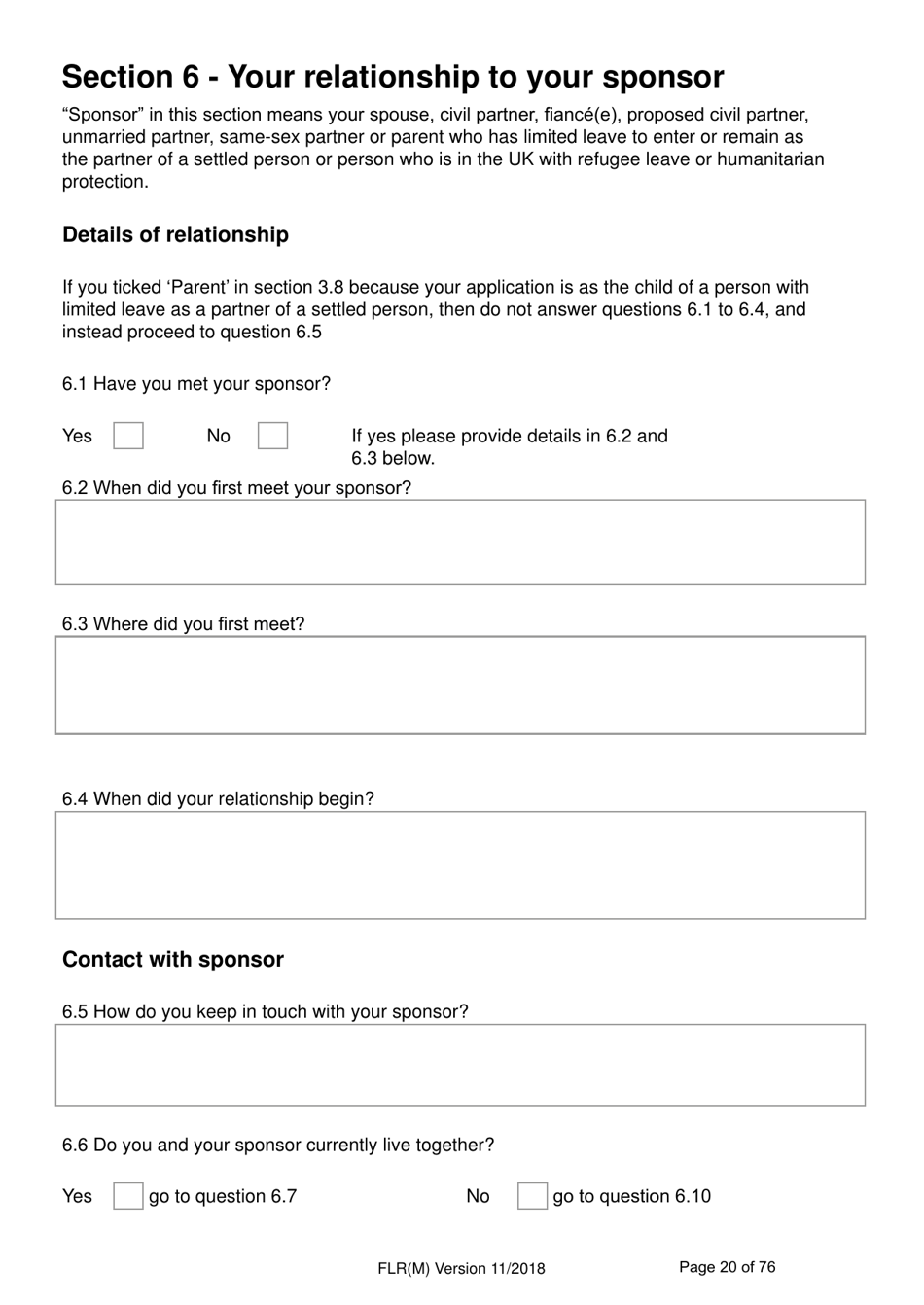 Form FLR(M) Extend Your Stay in the UK as a Partner or Dependent Child - United Kingdom, Page 20