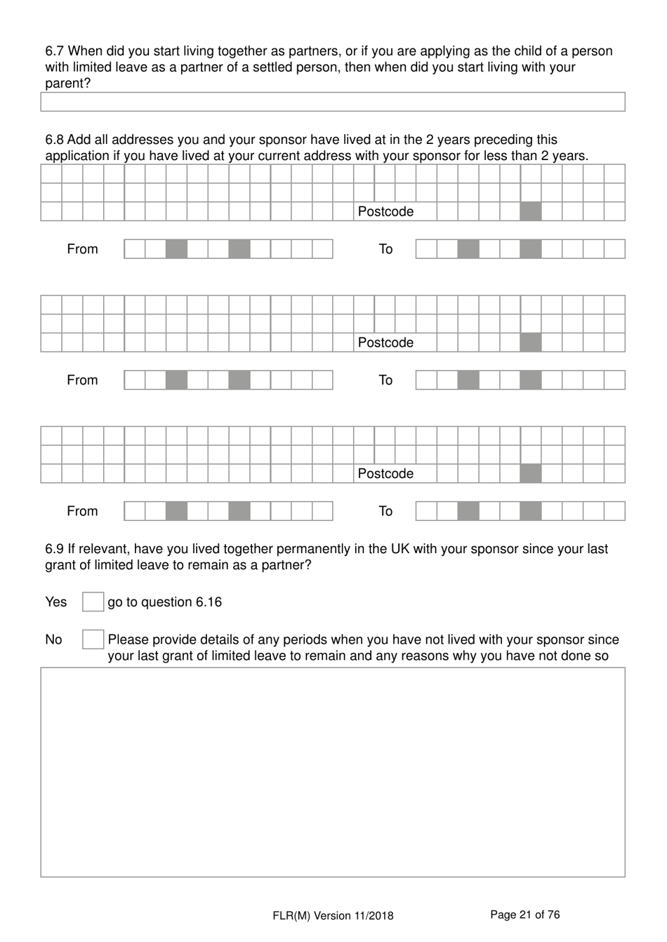 Form FLR(M) Extend Your Stay in the UK as a Partner or Dependent Child - United Kingdom, Page 21