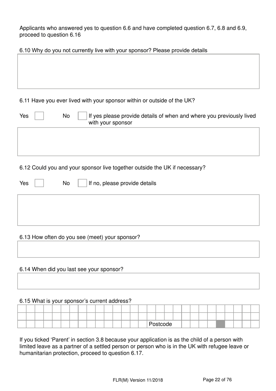 Form FLR(M) Extend Your Stay in the UK as a Partner or Dependent Child - United Kingdom, Page 22