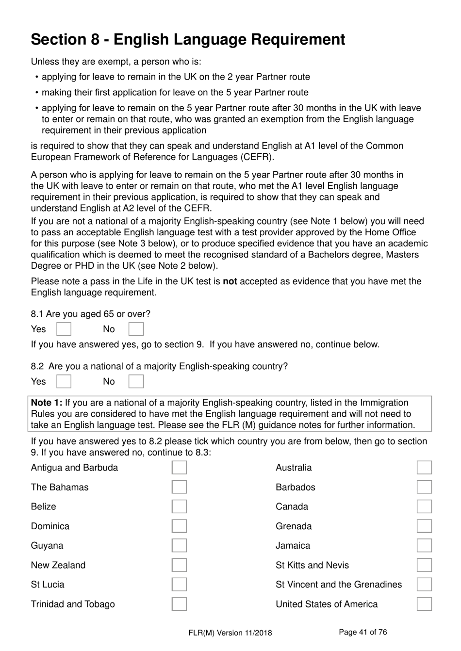 Form FLR(M) Extend Your Stay in the UK as a Partner or Dependent Child - United Kingdom, Page 41