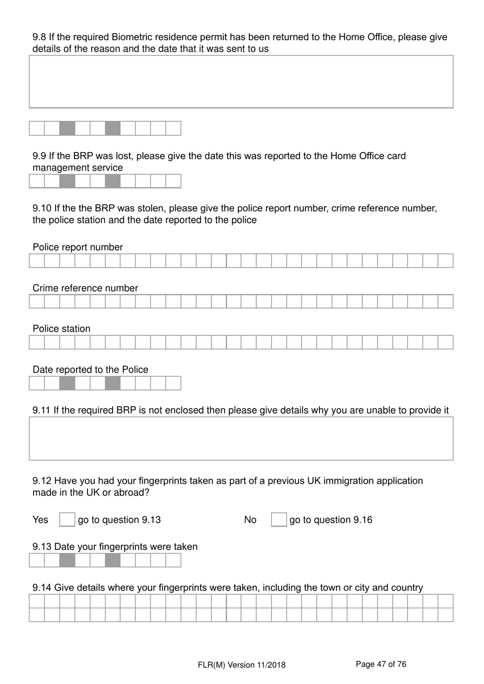 Form FLR(M) Extend Your Stay in the UK as a Partner or Dependent Child - United Kingdom, Page 47