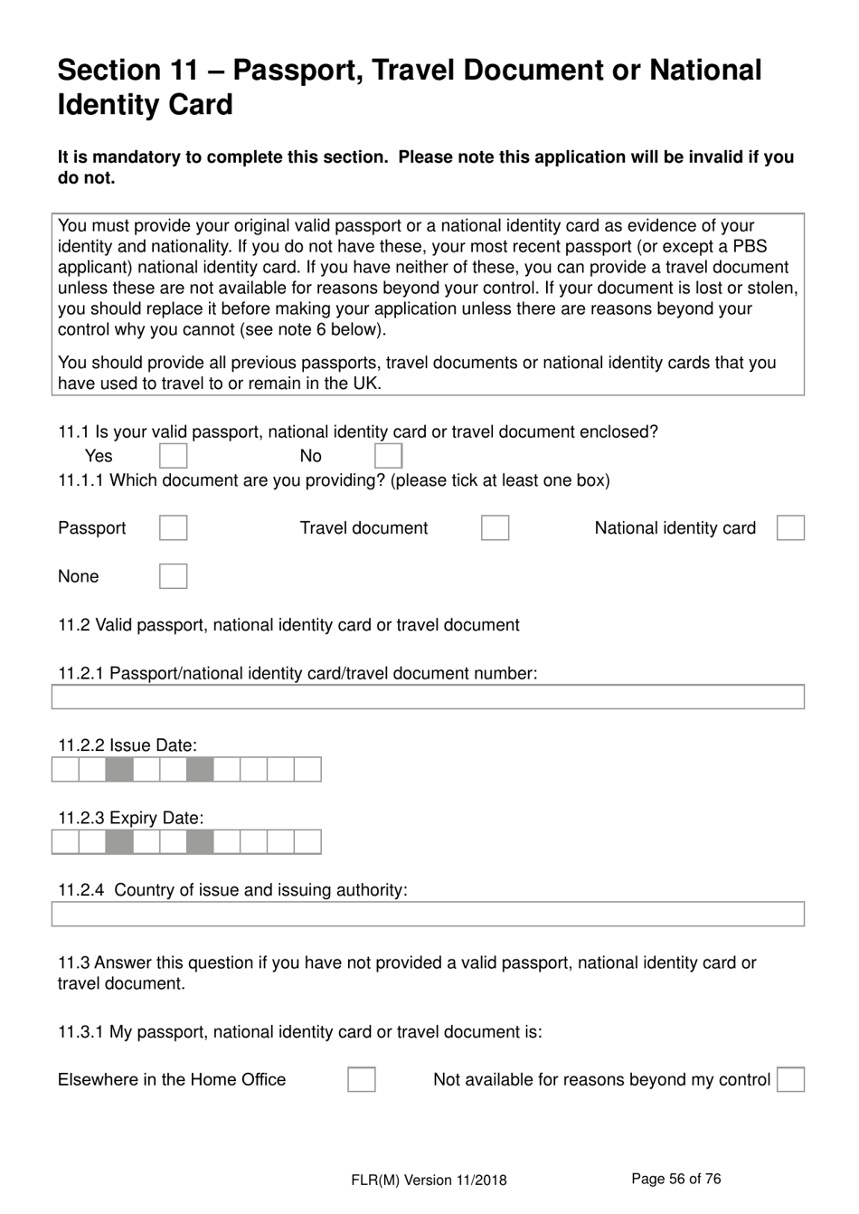 Form FLR(M) Extend Your Stay in the UK as a Partner or Dependent Child - United Kingdom, Page 56