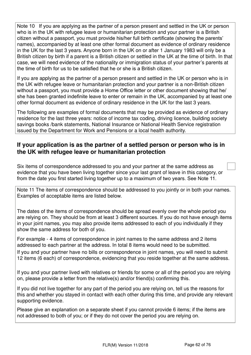 Form FLR(M) Extend Your Stay in the UK as a Partner or Dependent Child - United Kingdom, Page 62