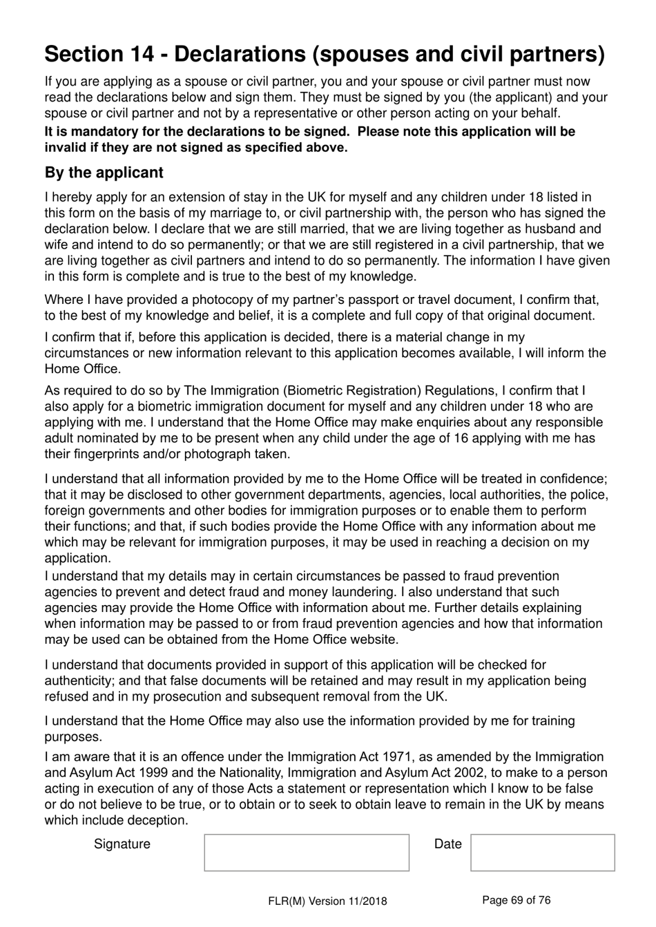 Form FLR(M) Extend Your Stay in the UK as a Partner or Dependent Child - United Kingdom, Page 69