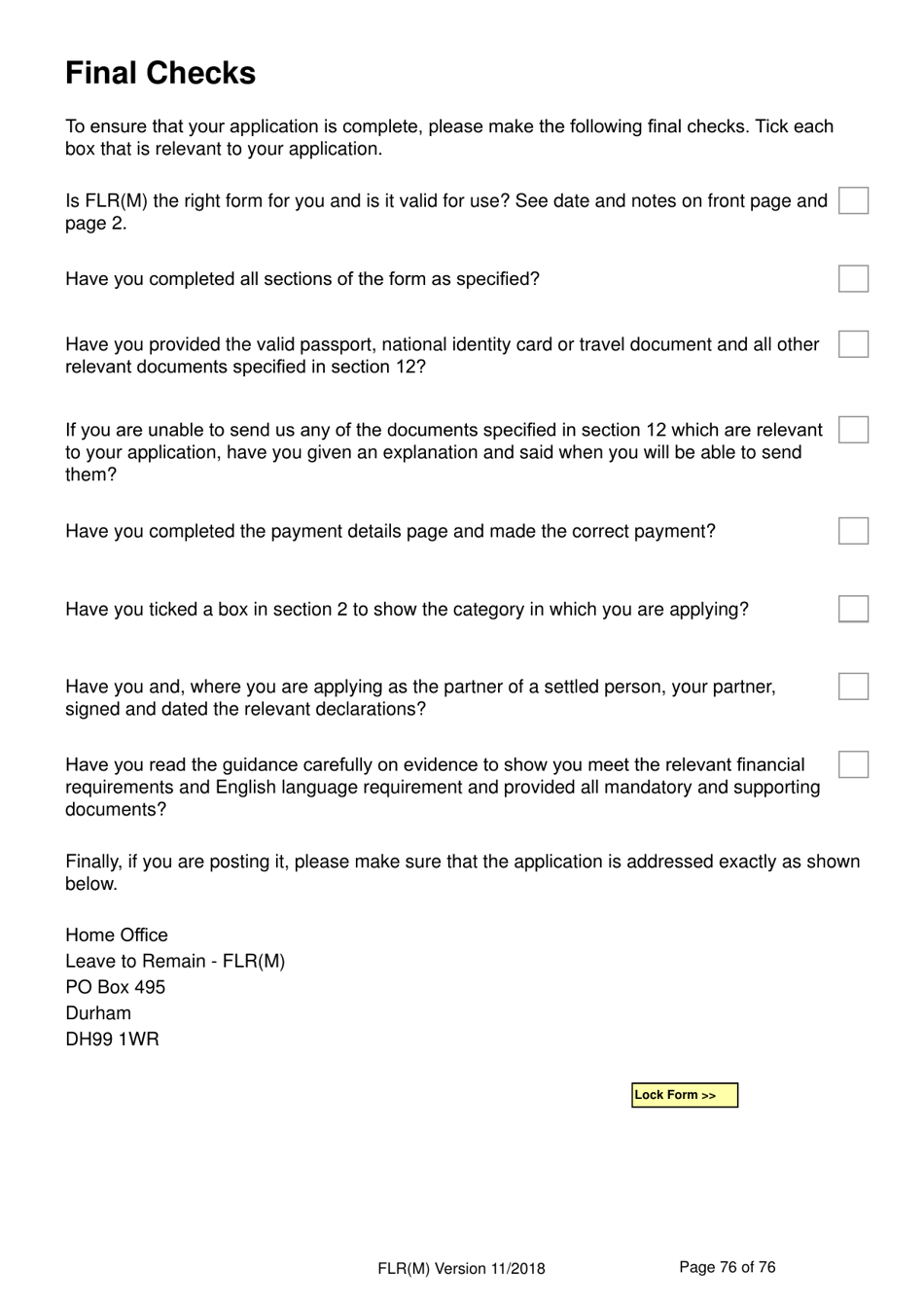 Form FLR(M) Extend Your Stay in the UK as a Partner or Dependent Child - United Kingdom, Page 76