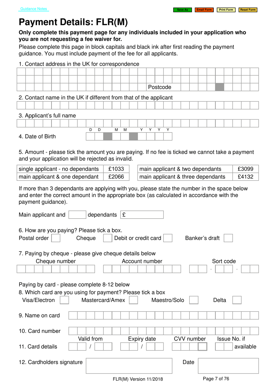 Form FLR(M) Fill Out, Sign Online and Download Printable PDF, United