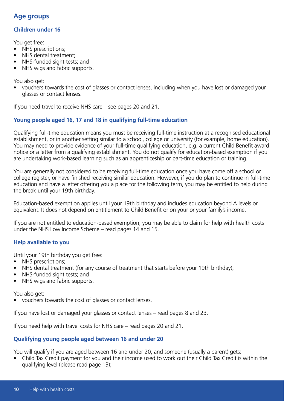 Form HC11 Help With Health Costs - United Kingdom, Page 10