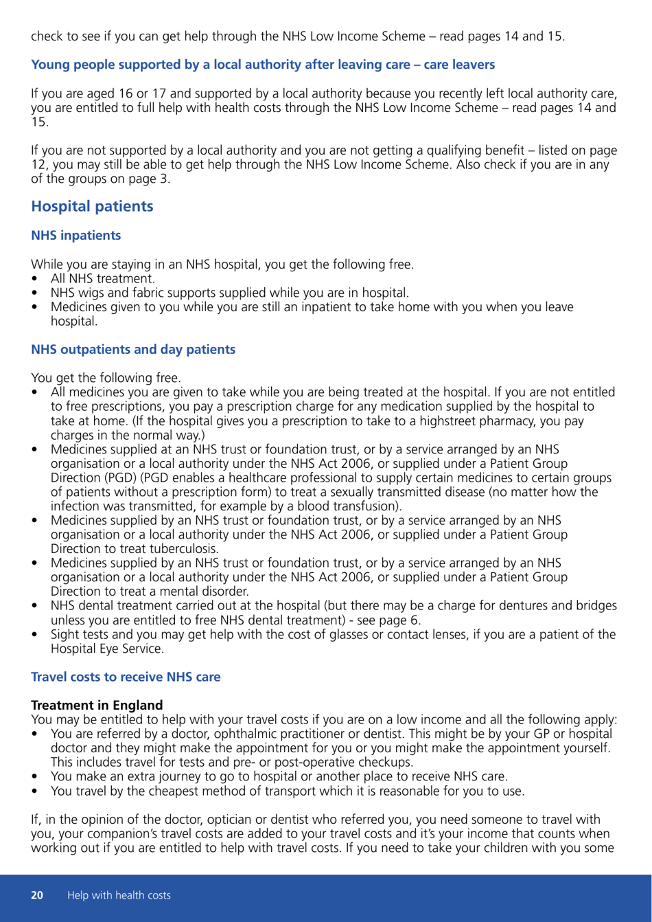 Form HC11 Help With Health Costs - United Kingdom, Page 20