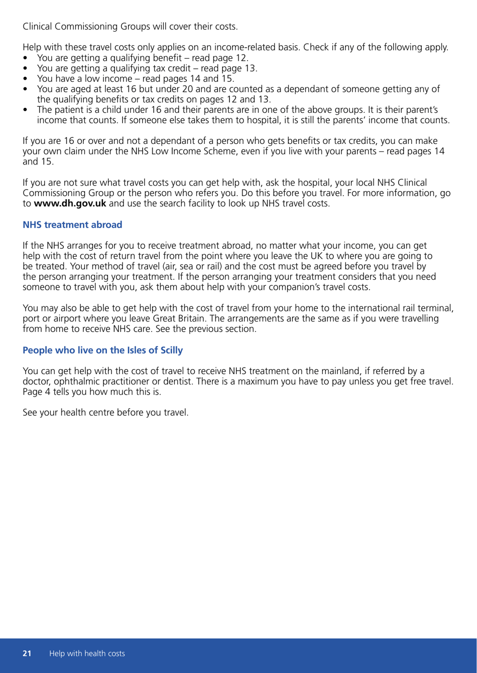 Form HC11 Help With Health Costs - United Kingdom, Page 21