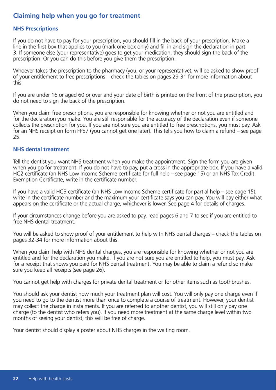 Form HC11 Help With Health Costs - United Kingdom, Page 22