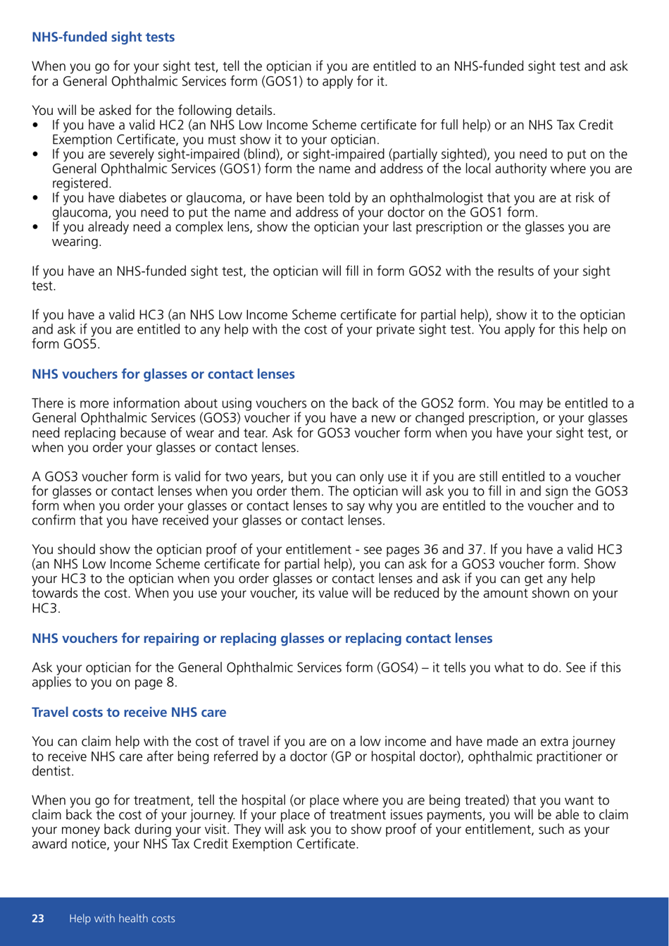 Form HC11 Help With Health Costs - United Kingdom, Page 23